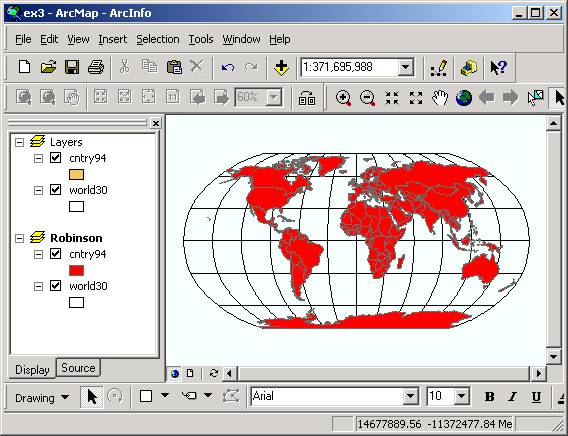 Exercise 3: Map Projectioins in ArcMap and ArcToolbox