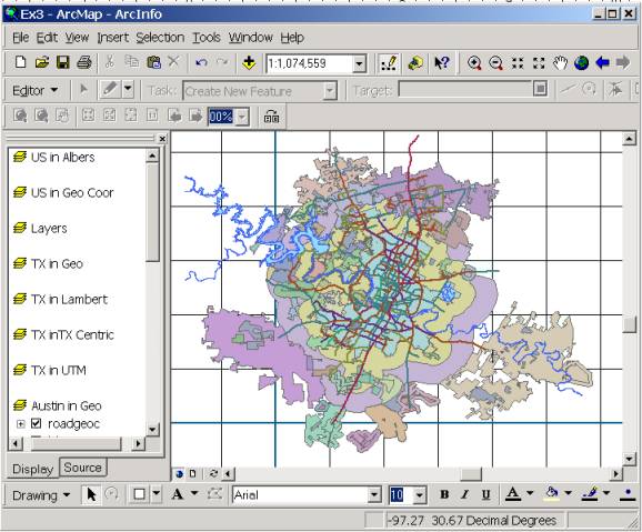 Exercise 3: Map Projectioins in ArcMap and ArcToolbox