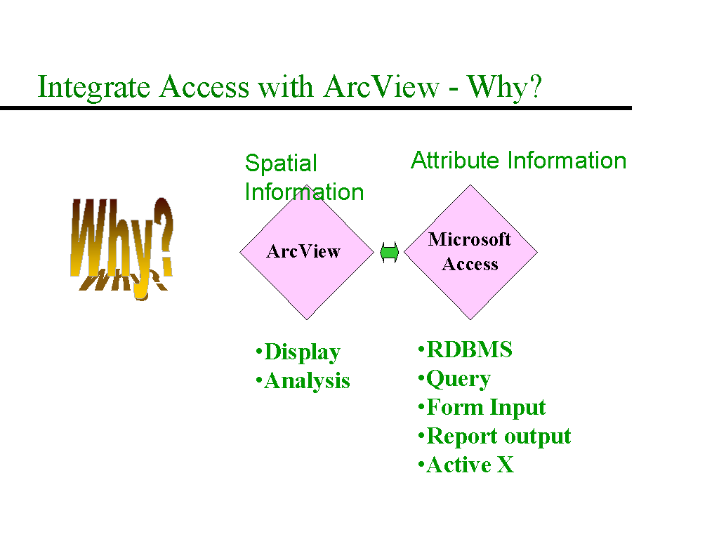 Integrate Access with ArcView - Why?